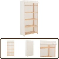 Kleiderschrank Weiß 79 x 40 x 170 cm Stoff - Kleiderschrank - Garderoben - Textilschränke - Weißer Kleiderschrank - Holzrahmen von VIDAXL