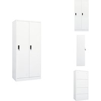 Kleiderschrank Weiß 80x50x180 cm Stahl - Schlafzimmermöbel - Kleiderschrank - Garderobe - Stahlschrank - Weißer Kleiderschrank Kleiderschrank Weiß 80x50x180 cm Stahl - Schlafzimmermöbel - Kleiderschrank - Garderobe - Stahlschrank - Weißer Kleiderschrank von VIDAXL