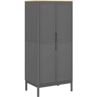 Kleiderschrank floro Grau 77x53x171 cm Massivholz Kiefer Vidaxl Grau von VIDAXL