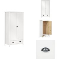 Kleiderschrank mit 2 Türen Hill Weiß 89x50x170 cm Kiefernholz - Holzschränke - Kleiderschrank Weiß - Schlafzimmermöbel - Moderner Kleiderschrank Kleiderschrank mit 2 Türen Hill Weiß 89x50x170 cm Kiefernholz - Holzschränke - Kleiderschrank Weiß - Schlafzimmermöbel - Moderner Kleiderschrank von VIDAXL