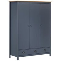 Bonnevie - Kleiderschrank mit 3 Türen Hill Grau 127x50x170 cm Kiefernholz vidaXL468027 von BONNEVIE