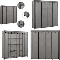 Kleiderschrank mit 4 Fächern Grau 175 x 45 x 170 cm - Kleiderständer - Garderobenstange - Schuhschrank - Stauraum - Wandmontage - Home & Living Kleiderschrank mit 4 Fächern Grau 175 x 45 x 170 cm - Kleiderständer - Garderobenstange - Schuhschrank - Stauraum - Wandmontage - Home & Living von VIDAXL