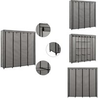 Kleiderschrank mit 4 Fächern Grau 175 x 45 x 170 cm - Kleiderständer - Garderobenstange - Schuhschrank - Stauraum - Wandmontage von VIDAXL