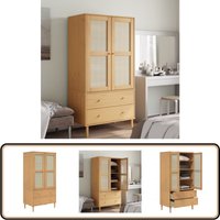 Kleiderschrank senja Rattan-Optik Braun 90x55x175cm Kiefernholz - Holzschranks - Kleiderschrank - Garderobe - Schubladenschrank - Vintage Stil Kleiderschrank senja Rattan-Optik Braun 90x55x175cm Kiefernholz - Holzschranks - Kleiderschrank - Garderobe - Schubladenschrank - Vintage Stil von VIDAXL