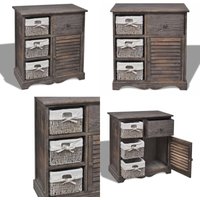 Kommode mit 3 Körben Braun - Holzmöbel - Sideboard - Regal - Wohnzimmer Dekoration - Aufbewahrungsbox - Home & Living von VIDAXL
