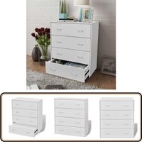 Kommode mit 4 Schubladen 60×30,5×71 cm Weiß - Kommode - Sideboard - Wohnraum - Schlafzimmer - Flurbereich Kommode mit 4 Schubladen 60×30,5×71 cm Weiß - Kommode - Sideboard - Wohnraum - Schlafzimmer - Flurbereich von VIDAXL