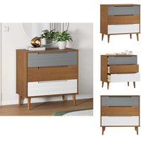 Vidaxl - Kommoden - Living Schubladenschrank molde Braun 80x40x80 cm Massivholz Kiefer - Braun Vidaxl - Kommoden - Living Schubladenschrank molde Braun 80x40x80 cm Massivholz Kiefer - Braun von VIDAXL