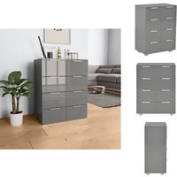Kommoden - Living Sideboard Hochglanz-Grau 60x35x80 cm Holzwerkstoff - Grau von VIDAXL