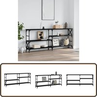 Konsolentisch Schwarz 180x29x76,5 cm Holzwerkstoff - Konsolentisch - Flurtisch - Sideboard - Wohnzimmerstil - Etagere Konsolentisch Schwarz 180x29x76,5 cm Holzwerkstoff - Konsolentisch - Flurtisch - Sideboard - Wohnzimmerstil - Etagere von VIDAXL