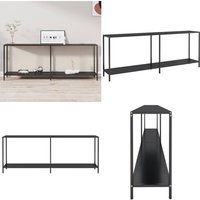 Konsolentisch Schwarz 200x35x75,5 cm Hartglas - Konsolentisch - Wohnzimmer Dekoration - Sideboard - Schwarz - Glas Tisch - Home & Living Konsolentisch Schwarz 200x35x75,5 cm Hartglas - Konsolentisch - Wohnzimmer Dekoration - Sideboard - Schwarz - Glas Tisch - Home & Living von VIDAXL