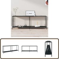 Konsolentisch Schwarz 200x35x75,5 cm Hartglas - Konsolentisch - Wohnzimmermöbel - Sideboard - Schwarz - Glastisch von VIDAXL