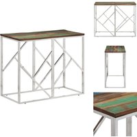 Konsolentisch Silbern Edelstahl und Altholz Massiv - Konsolentisch - Wohnzimmermöbel - Esszimmermöbel - Sideboard - Dekorationstisch von VIDAXL