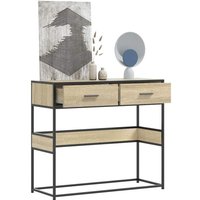 vidaXL Konsolentisch Sonoma-Eiche 90x35x80 cm Holzwerkstoff von VIDAXL