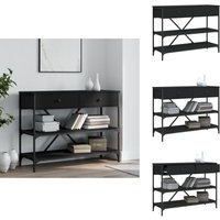Konsolentisch mit Schubladen und Ablagen Schwarz Holzwerkstoff - Konsolentisch - Wohnzimmermöbel - Sideboard - Schreibtisch - Schwarz Konsolentisch mit Schubladen und Ablagen Schwarz Holzwerkstoff - Konsolentisch - Wohnzimmermöbel - Sideboard - Schreibtisch - Schwarz von VIDAXL