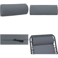 Kopfstütze für Liegestuhl Grau 40 x 7,5 x 15 cm Textilene - Gartenliege Zubehör - Kopfstütze Gartenstuhl - Liegekissen - Textilene - Grau - Home & von VIDAXL