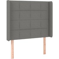 Jinlefu - Kopfteil mit Ohren Dunkelgrau 93x16x118/128 cm Stoff vidaXL Jinlefu - Kopfteil mit Ohren Dunkelgrau 93x16x118/128 cm Stoff vidaXL von JINLEFU