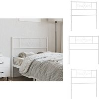 Kopfteil Metall Weiß 100 cm - Bettenkopf - Metallbett - Weißer Kopfteil - Kopfteil Zum Zusammenbauen - Bettgestaltung von VIDAXL