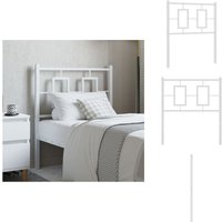 Vidaxl - Kopfteil Metall Weiß 80 cm - Bettenkopfteil - Metallbett - Weißer Kopfteil - Kopfteil 80 Cm - Schlafzimmereinrichtung Vidaxl - Kopfteil Metall Weiß 80 cm - Bettenkopfteil - Metallbett - Weißer Kopfteil - Kopfteil 80 Cm - Schlafzimmereinrichtung von VIDAXL