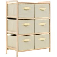 Bonnevie - Korb-Kommode mit 6 Stoffkörben Zedernholz Beige vidaXL669333 von BONNEVIE