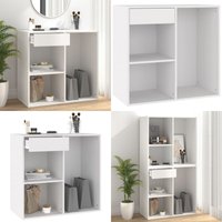 Kosmetikschrank Weiß 80x40x75 cm Holzwerkstoff - Kosmetikschrank - Schreibtischschubladen - Badezimmeraufbewahrung - Makeup Organizer - Weiße Kommode von VIDAXL