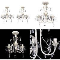 Vidaxl - Kristall-Deckenleuchte Kronleuchter 2 Stk. Elegantes Weiß - Deckenleuchte - Kronleuchter - Home & Living - Weiß Vidaxl - Kristall-Deckenleuchte Kronleuchter 2 Stk. Elegantes Weiß - Deckenleuchte - Kronleuchter - Home & Living - Weiß von VIDAXL