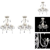 Vidaxl - Kronleuchter - Living Kristall-Deckenleuchte Kronleuchter 2 Stk. Elegantes Weiß - Weiß Vidaxl - Kronleuchter - Living Kristall-Deckenleuchte Kronleuchter 2 Stk. Elegantes Weiß - Weiß von VIDAXL