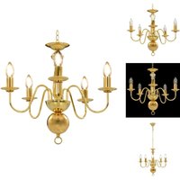 Vidaxl - Kronleuchter - Living Kronleuchter Golden 5 x E14-Glühbirnen - Gold Vidaxl - Kronleuchter - Living Kronleuchter Golden 5 x E14-Glühbirnen - Gold von VIDAXL