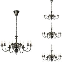 Kronleuchter - Metall-Kronleuchter Schwarz Antik 8 x E14 Glühbirnen von VIDAXL