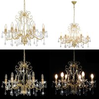 Kronleuchter mit Kristallperlen Golden Rund 6×E14 - Kronleuchter - LED-Licht - Wohnzimmer Deko - Designer Lampe - Kristallpendel - Home & Living Kronleuchter mit Kristallperlen Golden Rund 6×E14 - Kronleuchter - LED-Licht - Wohnzimmer Deko - Designer Lampe - Kristallpendel - Home & Living von VIDAXL
