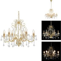 Kronleuchter mit Kristallperlen Golden Rund 6×E14 - Kronleuchter - LED-Licht - Wohnzimmer Deko - Designer Lampe - Kristallpendel Kronleuchter mit Kristallperlen Golden Rund 6×E14 - Kronleuchter - LED-Licht - Wohnzimmer Deko - Designer Lampe - Kristallpendel von VIDAXL