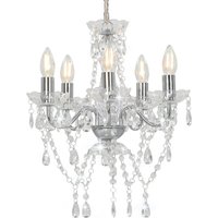Vidaxl - Kronleuchter mit Kristallperlen Silbern Rund 5 x E14 Vidaxl - Kronleuchter mit Kristallperlen Silbern Rund 5 x E14 von VIDAXL