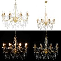 Kronleuchter mit Perlen Golden 8 x E14-Fassungen - Kronleuchter - Deckenleuchte - Home & Living - Gold von VIDAXL