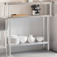 Vidaxl - Küchen-Arbeitstisch mit Aufsatzboard 110x30x120 cm Edelstahl von VIDAXL
