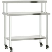 Vidaxl - Küchen-Arbeitstisch mit Aufsatzboard 110x55x120 cm Edelstahl Vidaxl - Küchen-Arbeitstisch mit Aufsatzboard 110x55x120 cm Edelstahl von VIDAXL