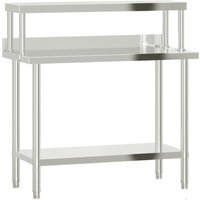 Vidaxl - Küchen-Arbeitstisch mit Aufsatzboard 110x55x120 cm Edelstahl Vidaxl - Küchen-Arbeitstisch mit Aufsatzboard 110x55x120 cm Edelstahl von VIDAXL