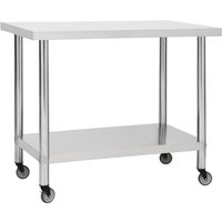 Küchen-Arbeitstisch mit Rollen 100x30x85 cm Edelstahl Vidaxl Küchen-Arbeitstisch mit Rollen 100x30x85 cm Edelstahl Vidaxl von VIDAXL