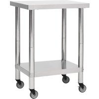 Vidaxl - Küchen-Arbeitstisch mit Rollen 60x45x85 cm Edelstahl von VIDAXL