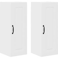Küchenwandschrank mit Tür 2 pcs Hochglanz Weiß 30 x 31 x 80 cm vidaXL von VIDAXL