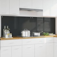 Küchenrückwand 2 pcs Dunkelgrau 100 x 60 cm Gehärtetes Glas vidaXL von VIDAXL