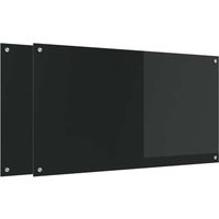 Küchenrückwand 2 pcs Schwarz 110 x 60 cm Gehärtetes Glas vidaXL von VIDAXL