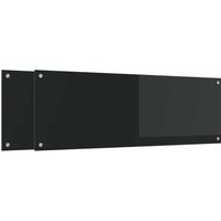 Küchenrückwand 2 pcs Schwarz 120 x 40 cm Gehärtetes Glas vidaXL Küchenrückwand 2 pcs Schwarz 120 x 40 cm Gehärtetes Glas vidaXL von VIDAXL