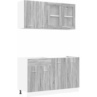 Küchenschrank-Set mit Tür 4 pcs Grau Sonoma 140 x 46 x 81.5 cm vidaXL Küchenschrank-Set mit Tür 4 pcs Grau Sonoma 140 x 46 x 81.5 cm vidaXL von VIDAXL