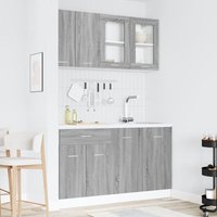 4-teiliges Küchenschrankset Graue Sonoma Holzwerkstoff vidaXL730288 von VIDAXL