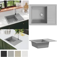 Küchenspüle mit Überlauf Oval Grau Granit - Spülbecken - Küchenspüle - Home & Living - Grau von VIDAXL