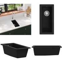 Küchenspüle mit Überlauf Schwarz Granit - Küchenspüle - Küchenspülen - Home & Living von VIDAXL