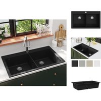 Küchenspülen & Spülbecken - Granitspüle Doppelbecken Schwarz - Schwarz Küchenspülen & Spülbecken - Granitspüle Doppelbecken Schwarz - Schwarz von VIDAXL
