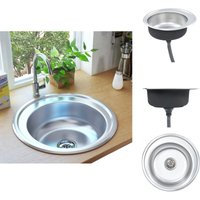 Küchenspülen & Spülbecken - Living Einbauspüle mit Sieb und Siphon Edelstahl von VIDAXL