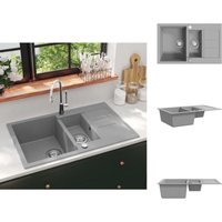 Küchenspülen & Spülbecken - Living Granitspüle Doppelbecken Grau - Grau Küchenspülen & Spülbecken - Living Granitspüle Doppelbecken Grau - Grau von VIDAXL
