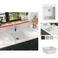 Küchenspülen & Spülbecken - Living Granitspüle Einzelbecken Cremeweiß - Weiß von VIDAXL