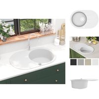 Küchenspülen & Spülbecken - Living Granitspüle Einzelbecken Oval Weiß - Weiß Küchenspülen & Spülbecken - Living Granitspüle Einzelbecken Oval Weiß - Weiß von VIDAXL